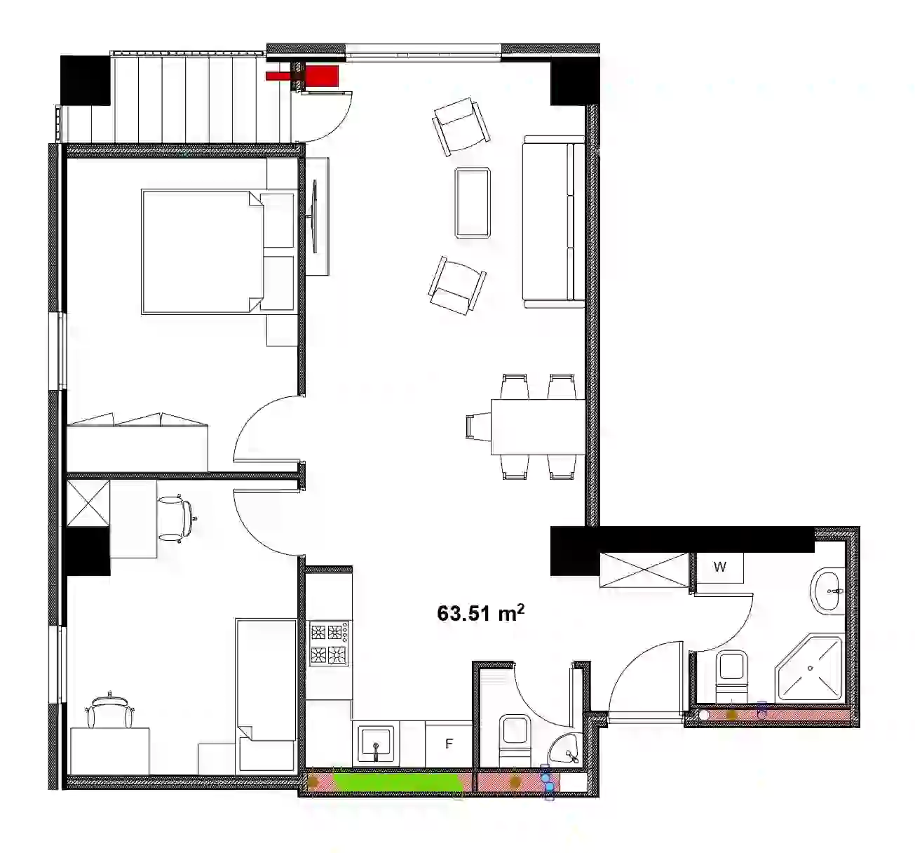 Планировка 3 սենյականոց բնակարան № 137
